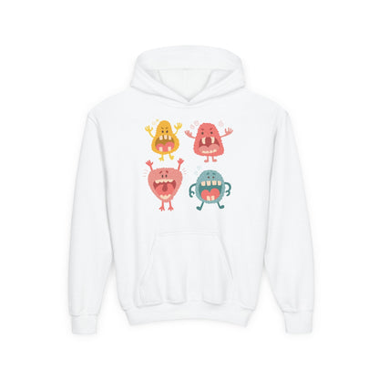 Youth Heavy Blend Hooded Sweatshirt -  Screaming monsters Printify