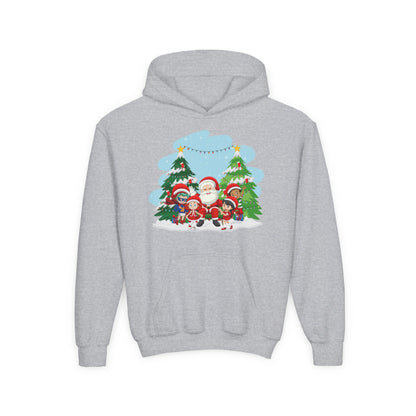 Youth Heavy Blend Hooded Sweatshirt - Super kiddo with santa claus - [[{"value":"Wonderwear Kid"}]]