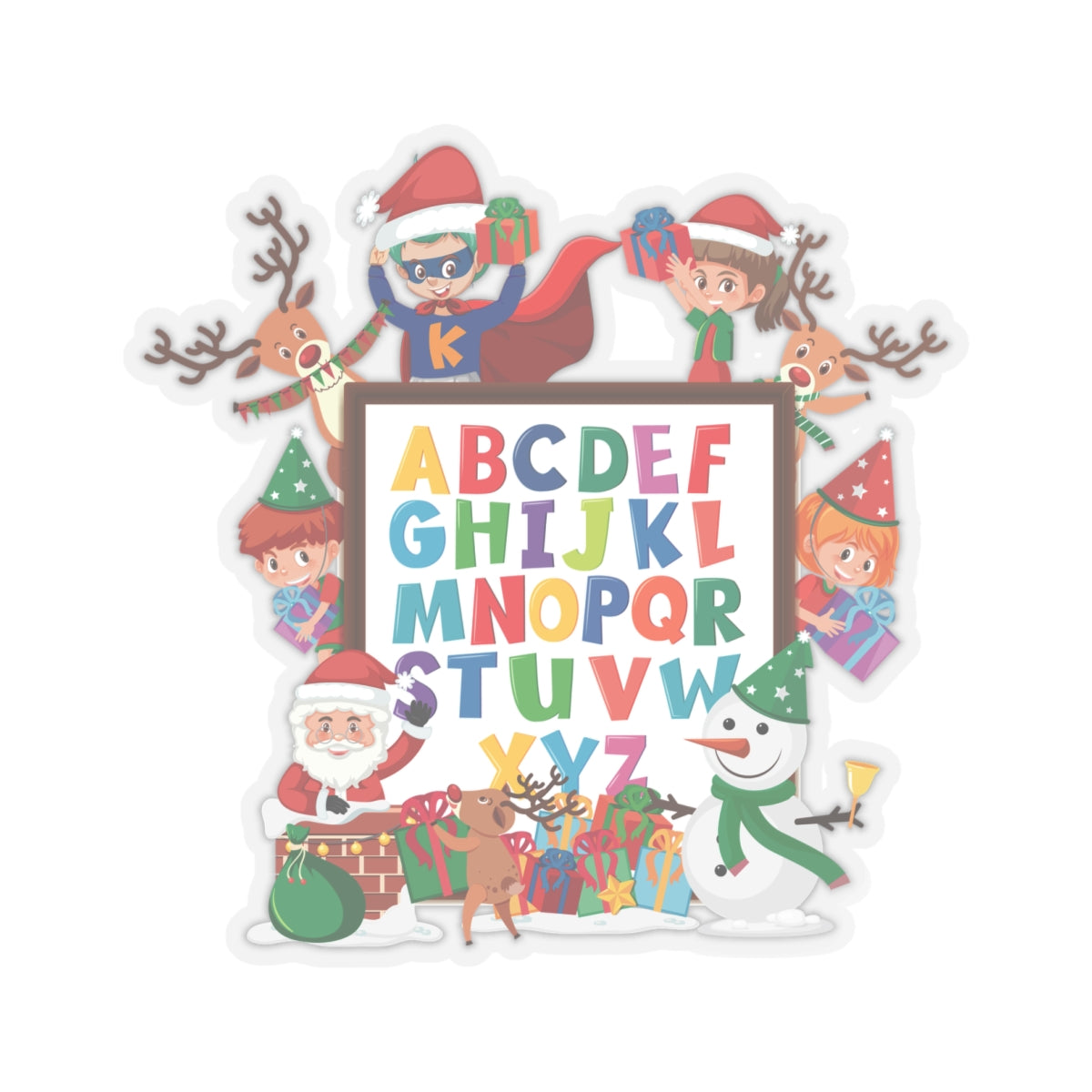 Kiss-Cut Stickers - Christmas alphabet with super kiddo - [[{"value":"Wonderwear Kid"}]]