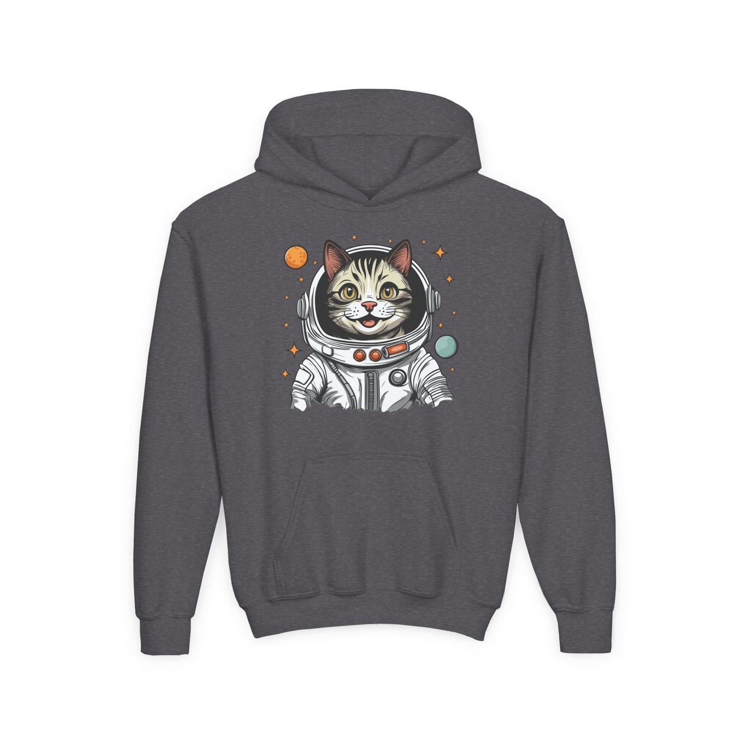 Youth Heavy Blend Hooded Sweatshirt - Astronaut cat