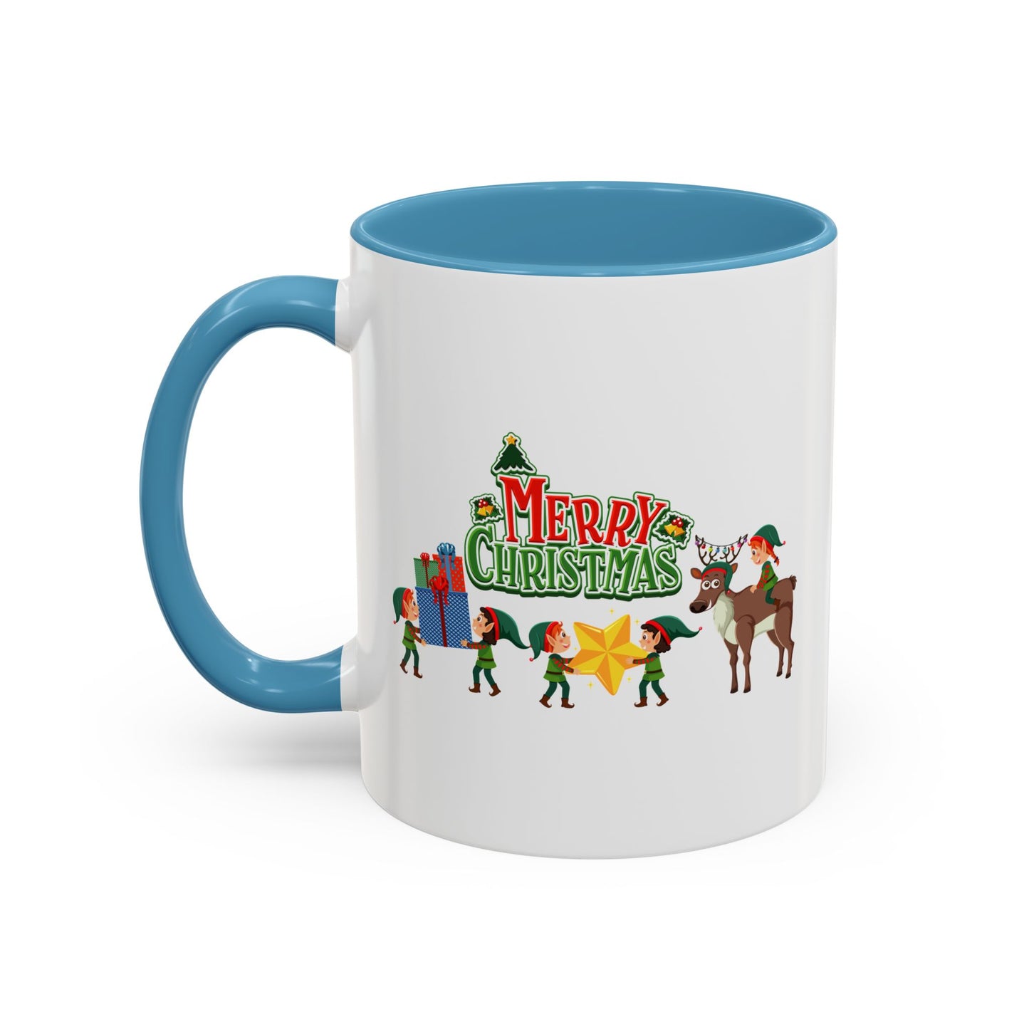 Accent Coffee Mug - Merry christmas and reindeer