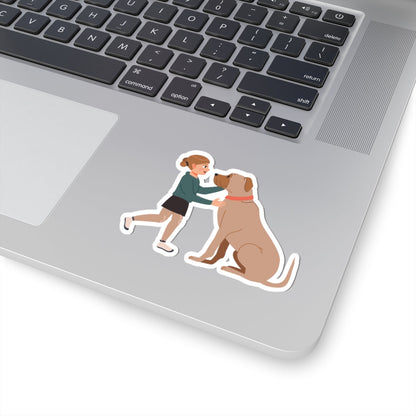 Kiss-Cut Stickers - Girl and dog Printify