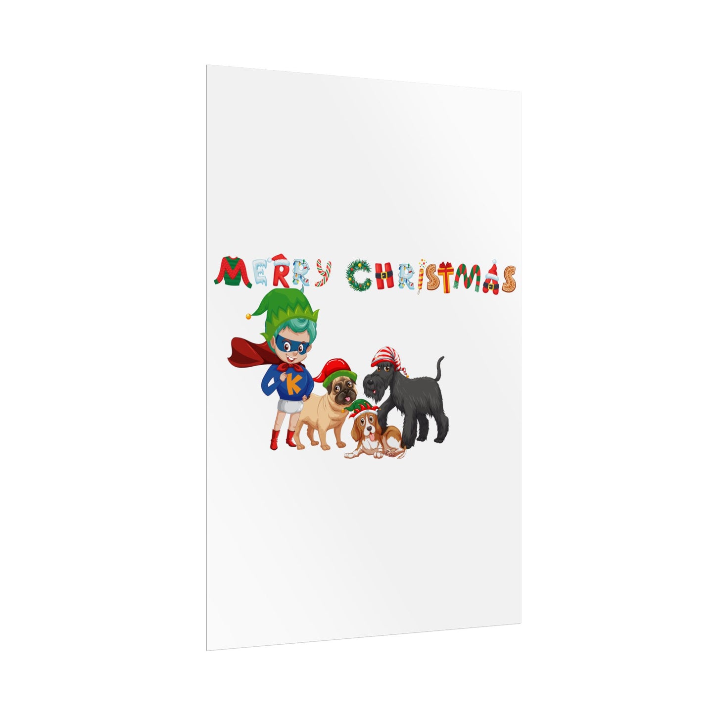 Rolled Posters - Super kiddo woith pet friends - [[{"value":"Wonderwear Kid"}]]