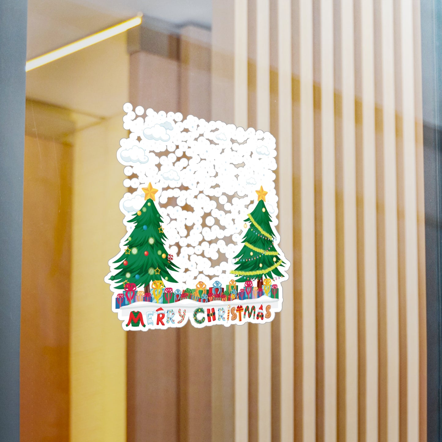 Christmas Kiss-Cut Vinyl Decals – Christmas and snowing