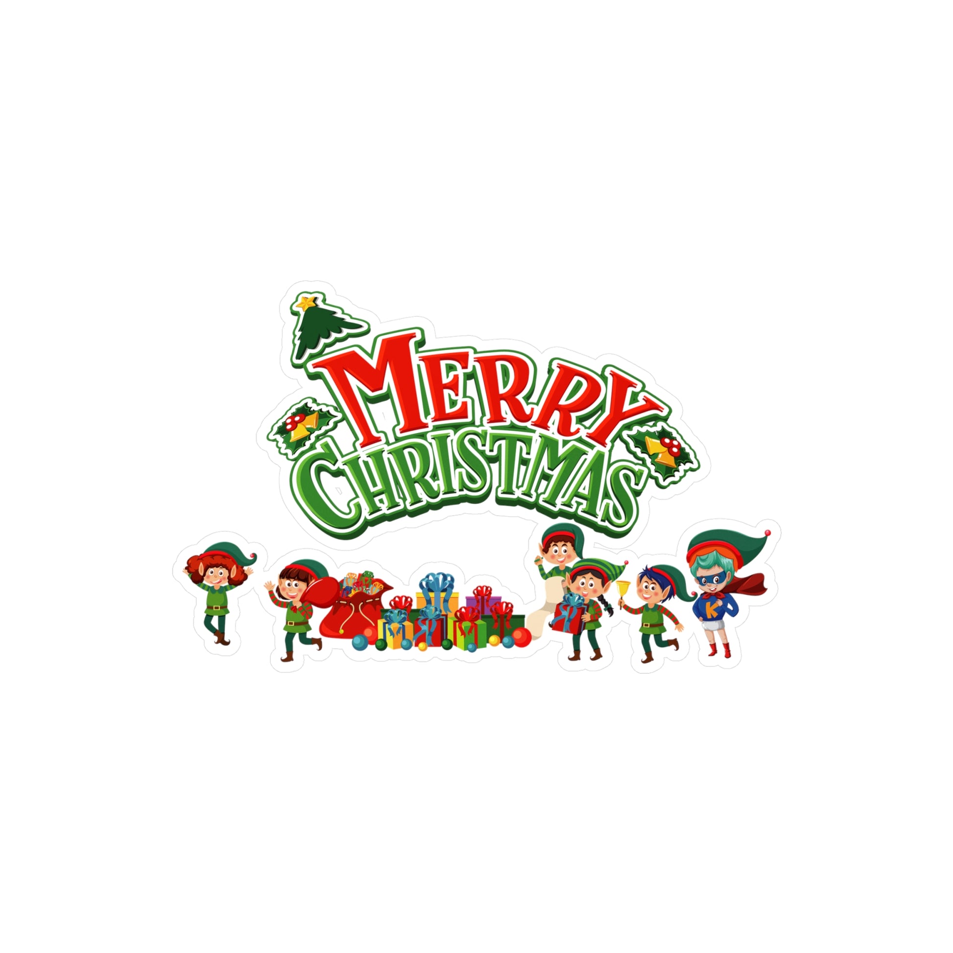 Christmas Kiss-Cut Vinyl Decals – Merry christmas from super friends - [[{"value":"Wonderwear Kid"}]]