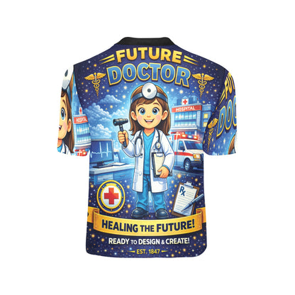 Little Kids' All Over Print Crew Neck T-Shirt - Proud to Serve - Young Patriot - Future Doctor - Female