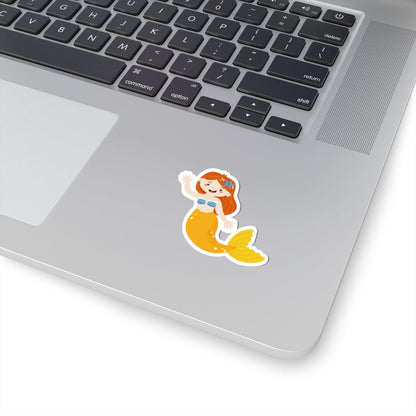 Kiss-Cut Stickers - mermaid yellow tail Printify