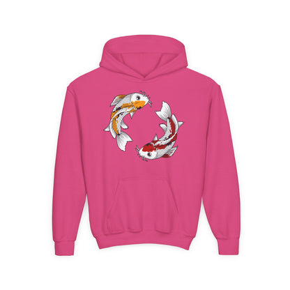Youth Heavy Blend Hooded Sweatshirt - Koi fish Printify