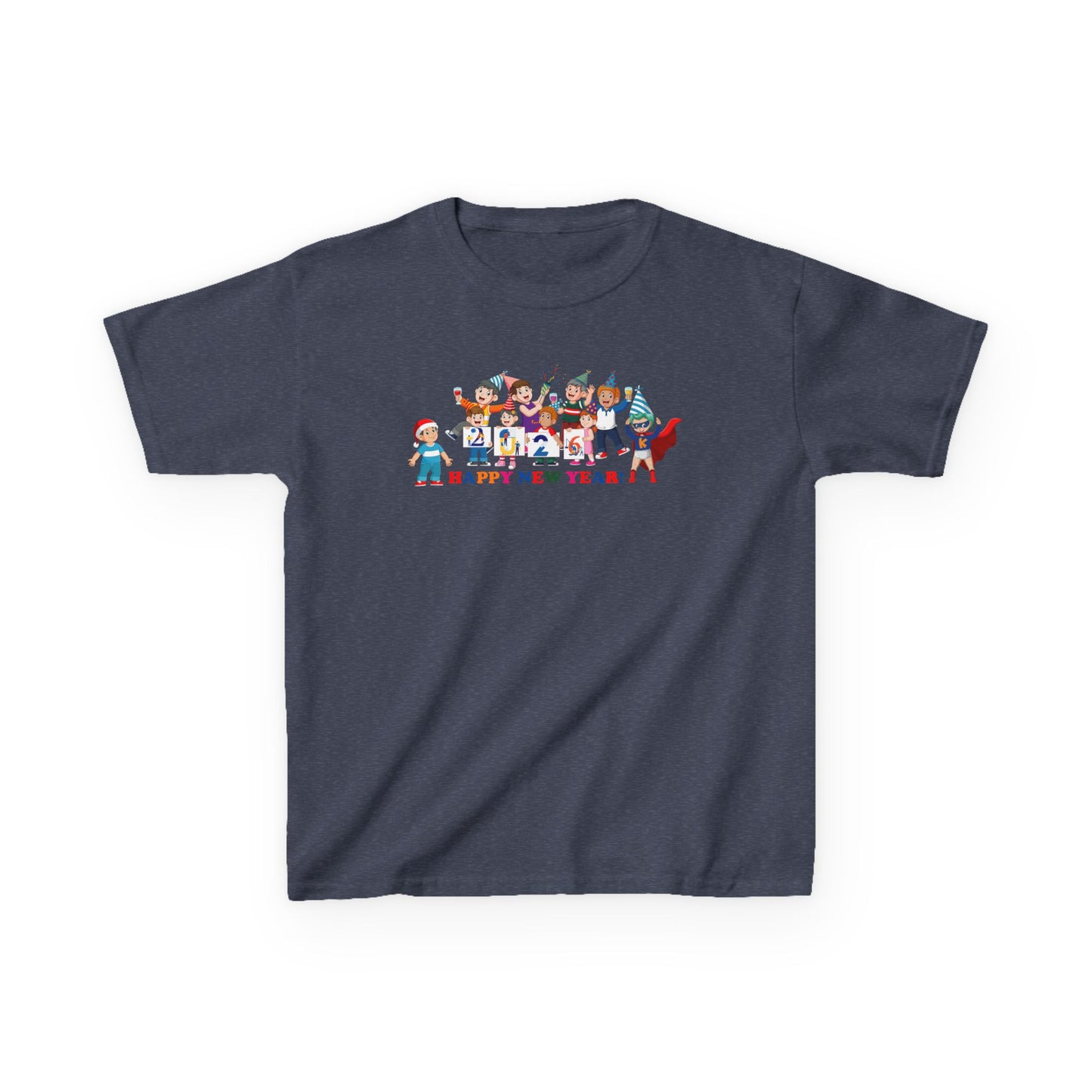 Kids Heavy Cotton™ Tee - Happy new year from super kiddo - [[{"value":"Wonderwear Kid"}]]