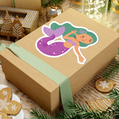 Kiss-Cut Stickers - mermaid purple  tail Printify