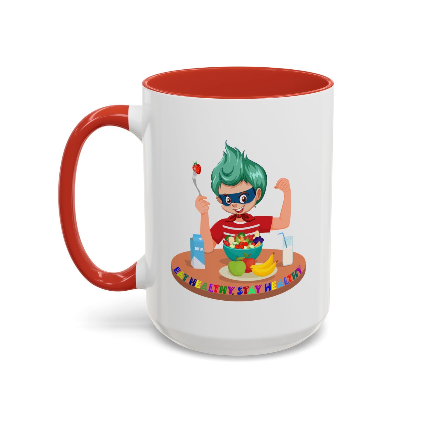 Accent Coffee Mug - super kiddo eating healthy food
