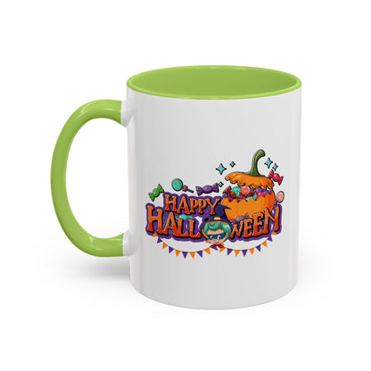 Accent Coffee Mug - Happy halloween banner Printify