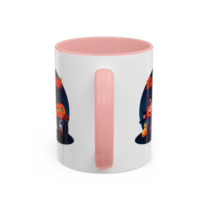 Accent Coffee Mug - Super kiddo wearing pumpkin - [[{"value":"Wonderwear Kid"}]]