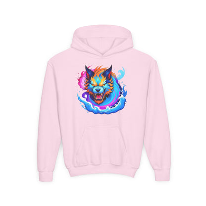 Kids Vibrant Wolf Hoodie Printify