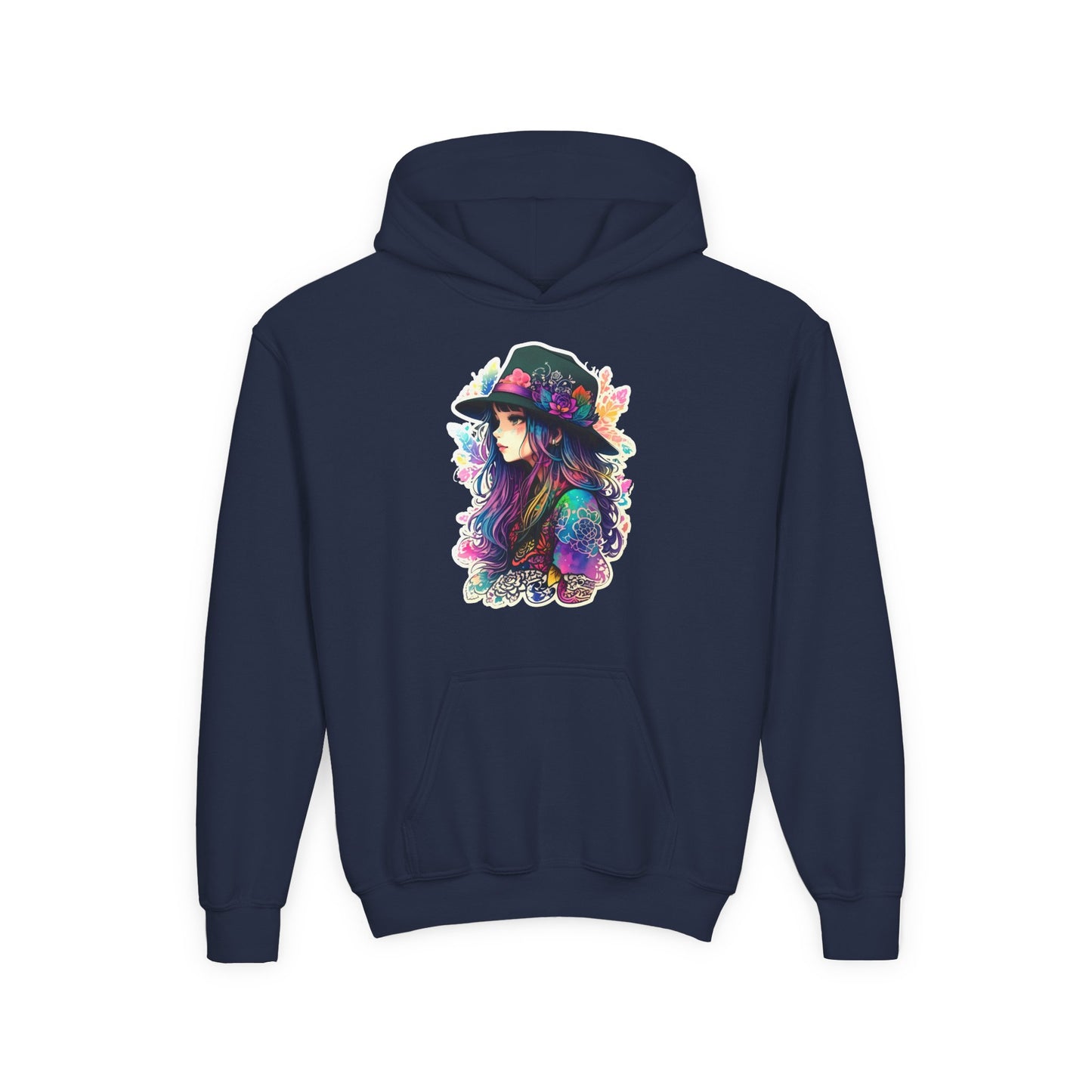 Youth Heavy Blend Hooded Sweatshirt - Beautiful Bohemian Floral