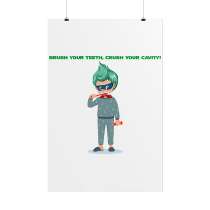 Rolled Posters - Super kiddo brushing teeth - [[{"value":"Wonderwear Kid"}]]