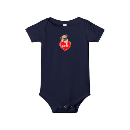 Infant Jersey One Piece - Valentines - Cute Pug - [[{"value":"Wonderwear Kid"}]]