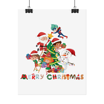 Rolled Posters - Super kiddo making christmas tree with text - [[{"value":"Wonderwear Kid"}]]