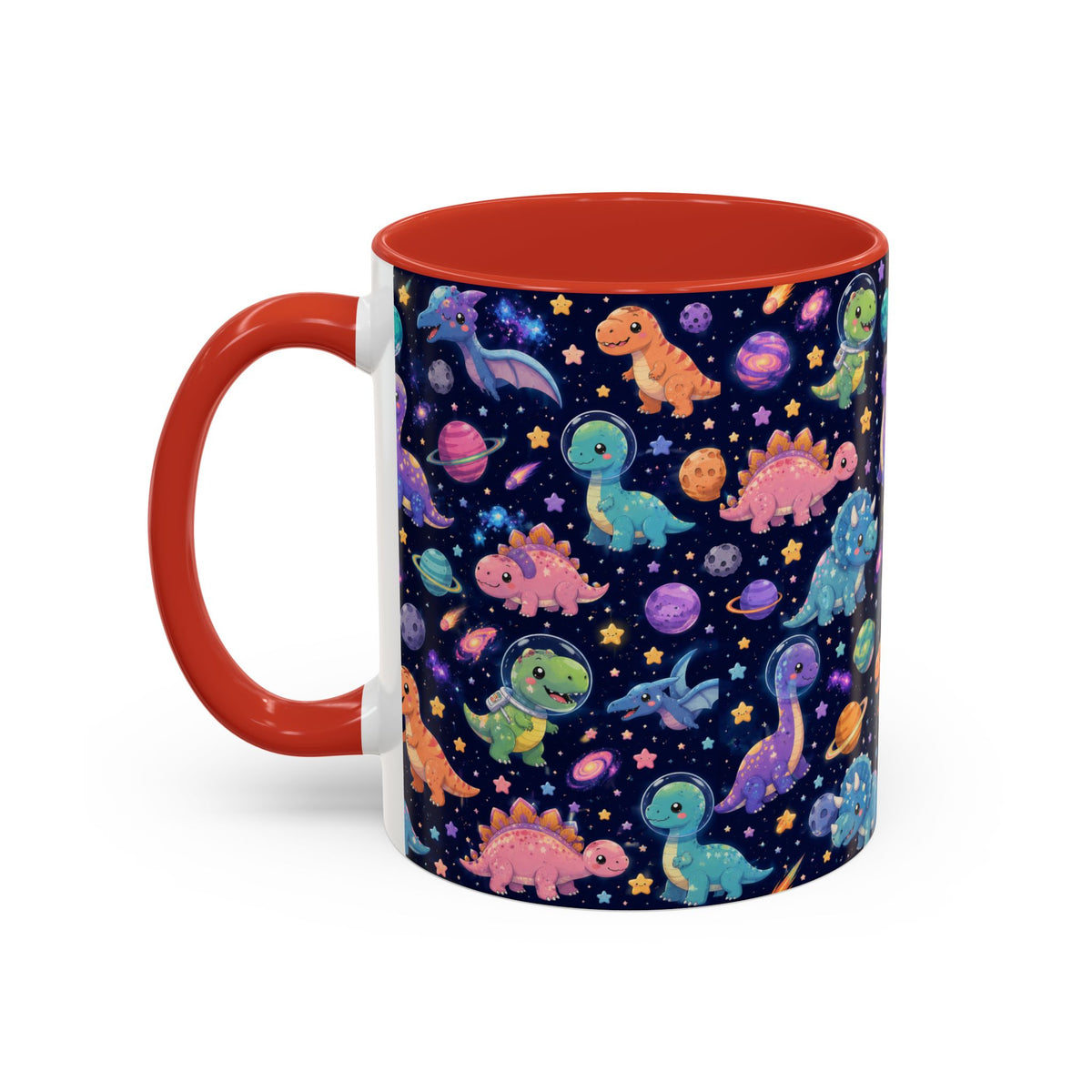Accent Coffee Mug  (11/15 oz) - Cosmic dinosaurs