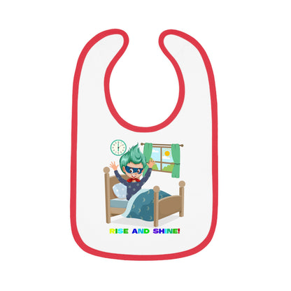 Baby Bib - Super kiddo teaches us to wake up early - [[{"value":"Wonderwear Kid"}]]