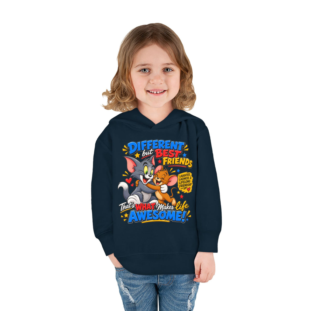 Toddler Hoodie — Tom and Jerry - Different, Best Friends