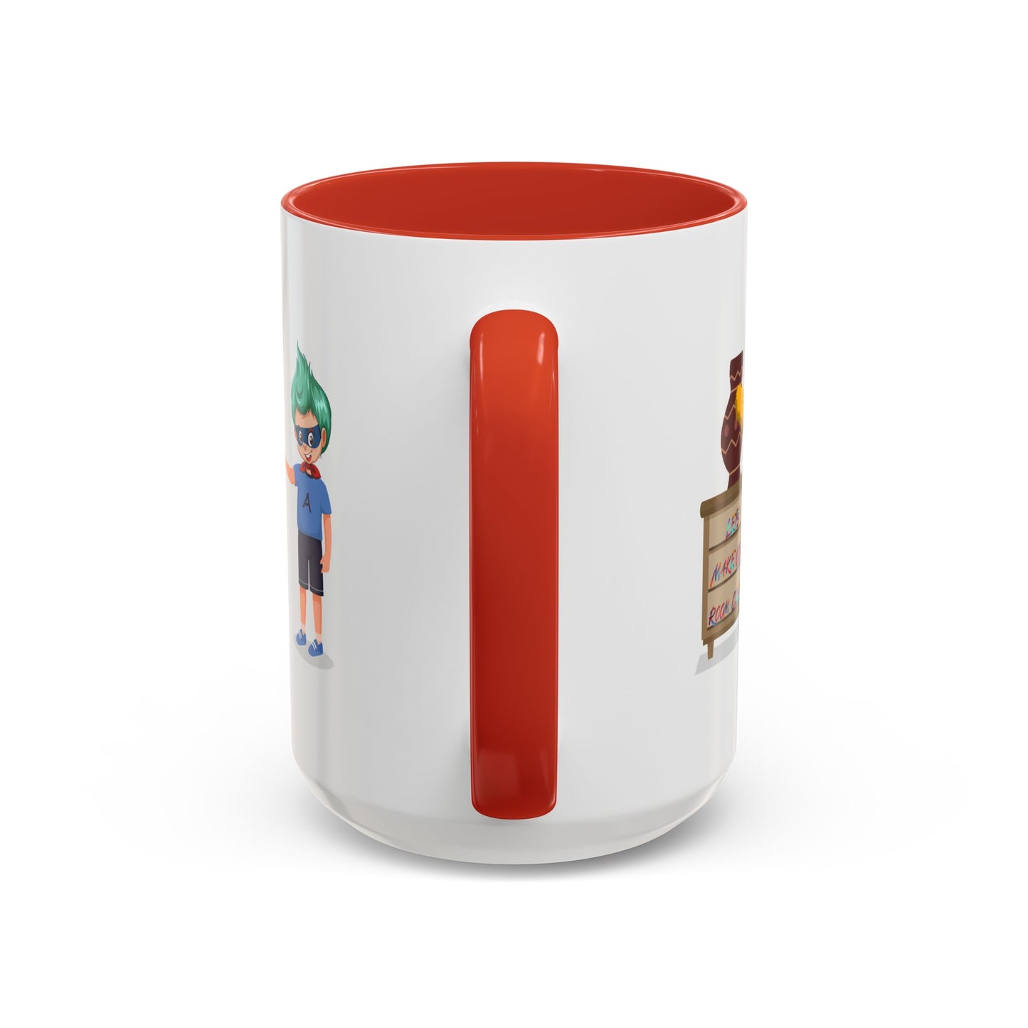Accent Coffee Mug - Super kiddo cleaning a vase