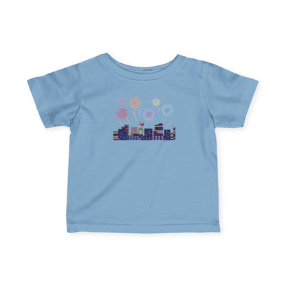 Infant Fine Jersey Tee - Super kiddo with fireworks - [[{"value":"Wonderwear Kid"}]]