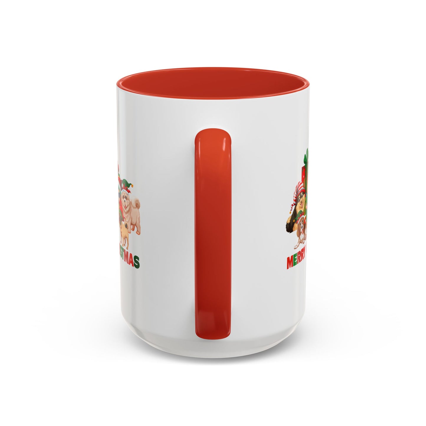 Accent Coffee Mug - Christmas with super kiddo pet friends with text