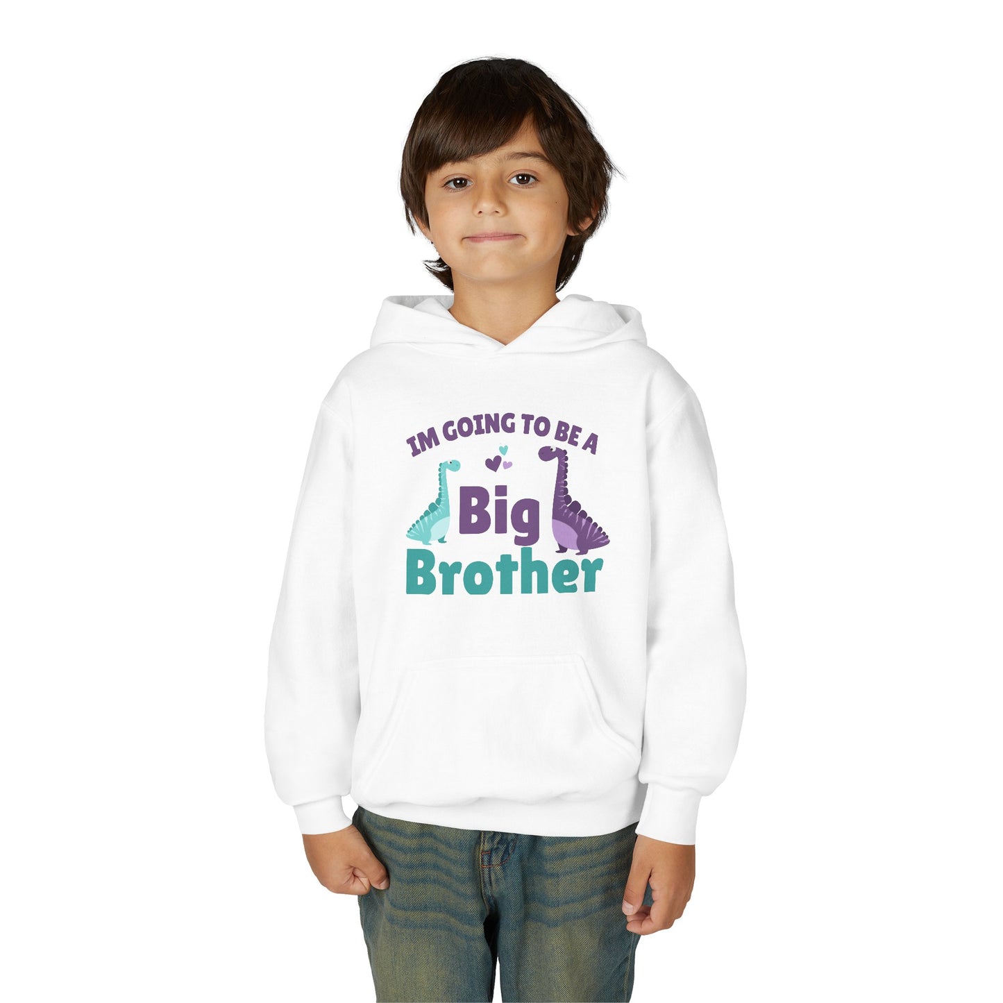 Youth Heavy Blend Hooded Sweatshirt - Big Brother Dinosaur