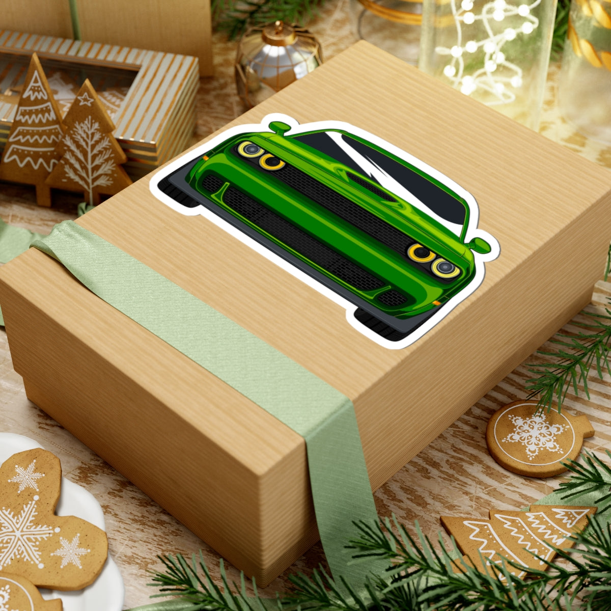 Kiss-Cut Stickers - Green sports car