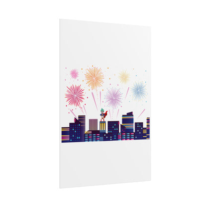 Rolled Posters - Super kiddo with fireworks - [[{"value":"Wonderwear Kid"}]]