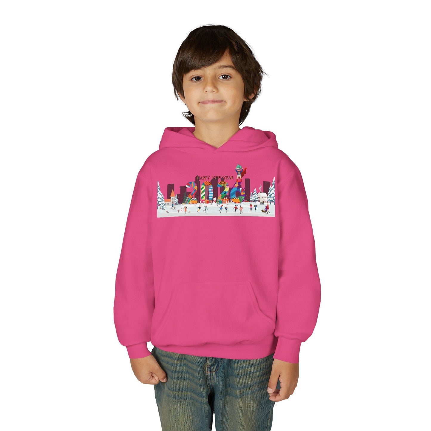 Youth Heavy Blend Hooded Sweatshirt - Happy 2026