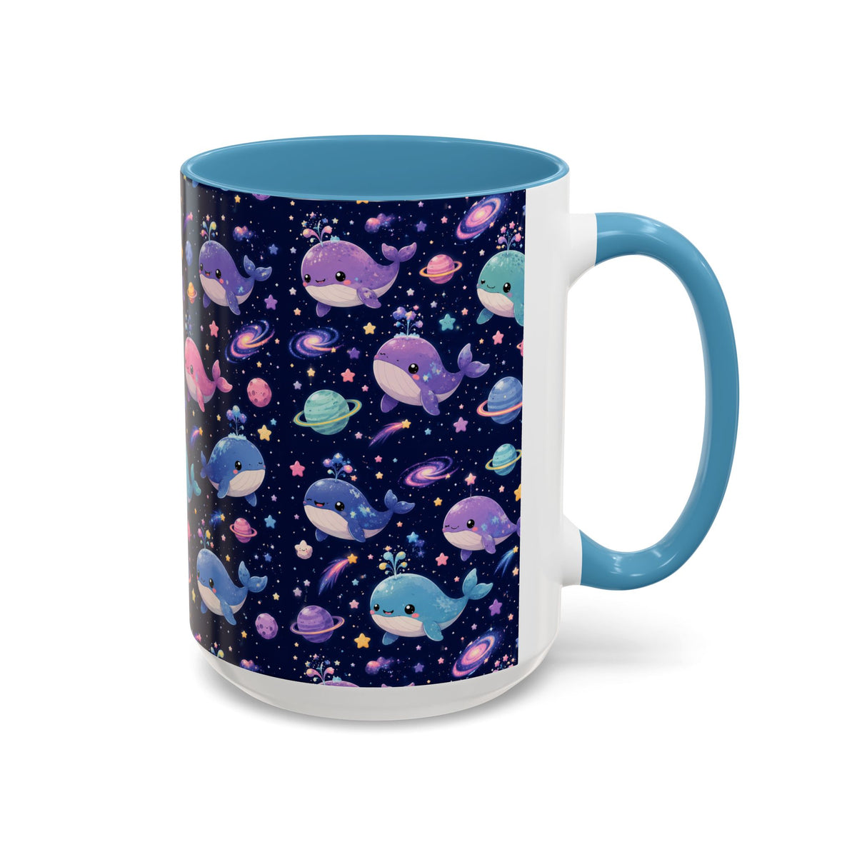 Accent Coffee Mug  (11/15 oz) - Cosmic Whale Adventure