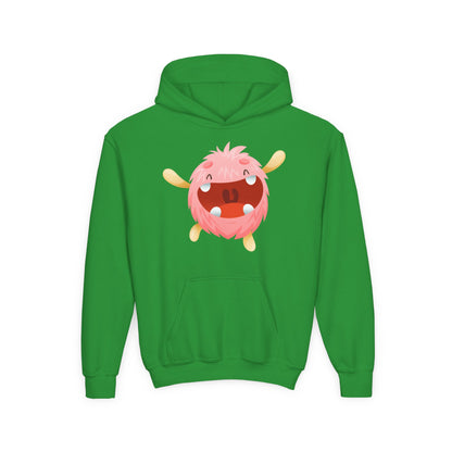 Youth Heavy Blend Hooded Sweatshirt - Baby pink monster Printify