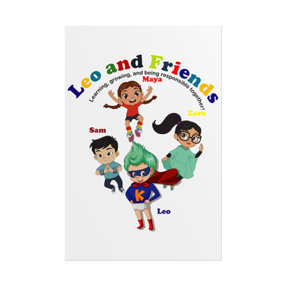 Rolled Posters - Leo & Friends - Learning and growing - [[{"value":"Wonderwear Kid"}]]