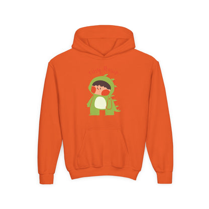 Youth Heavy Blend Hooded Sweatshirt - Tiny Raur, Cute Dino Printify