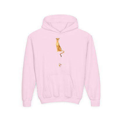 Youth hoodie with bold tiger design Printify