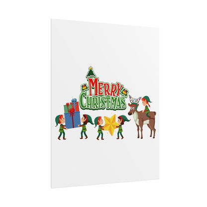 Rolled Posters - Merry christmas and reindeer - [[{"value":"Wonderwear Kid"}]]