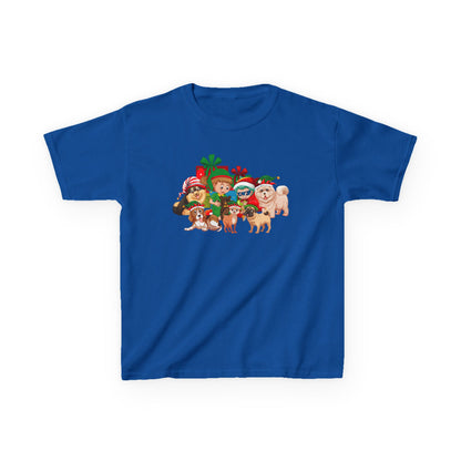 Kids Heavy Cotton™ Tee - Christmas with super kiddo pet friends without text - [[{"value":"Wonderwear Kid"}]]