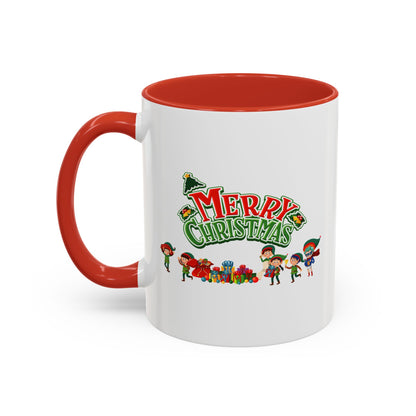 Accent Coffee Mug - Merry christmas from super friends - [[{"value":"Wonderwear Kid"}]]