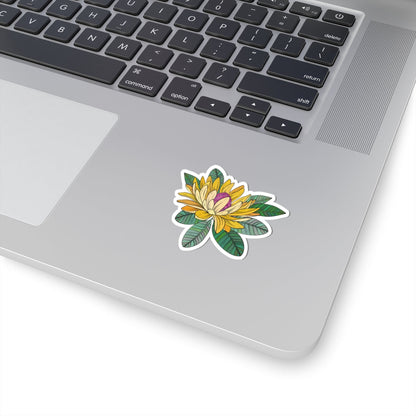 Kiss-Cut Vinyl Decals - Yellow flower Printify