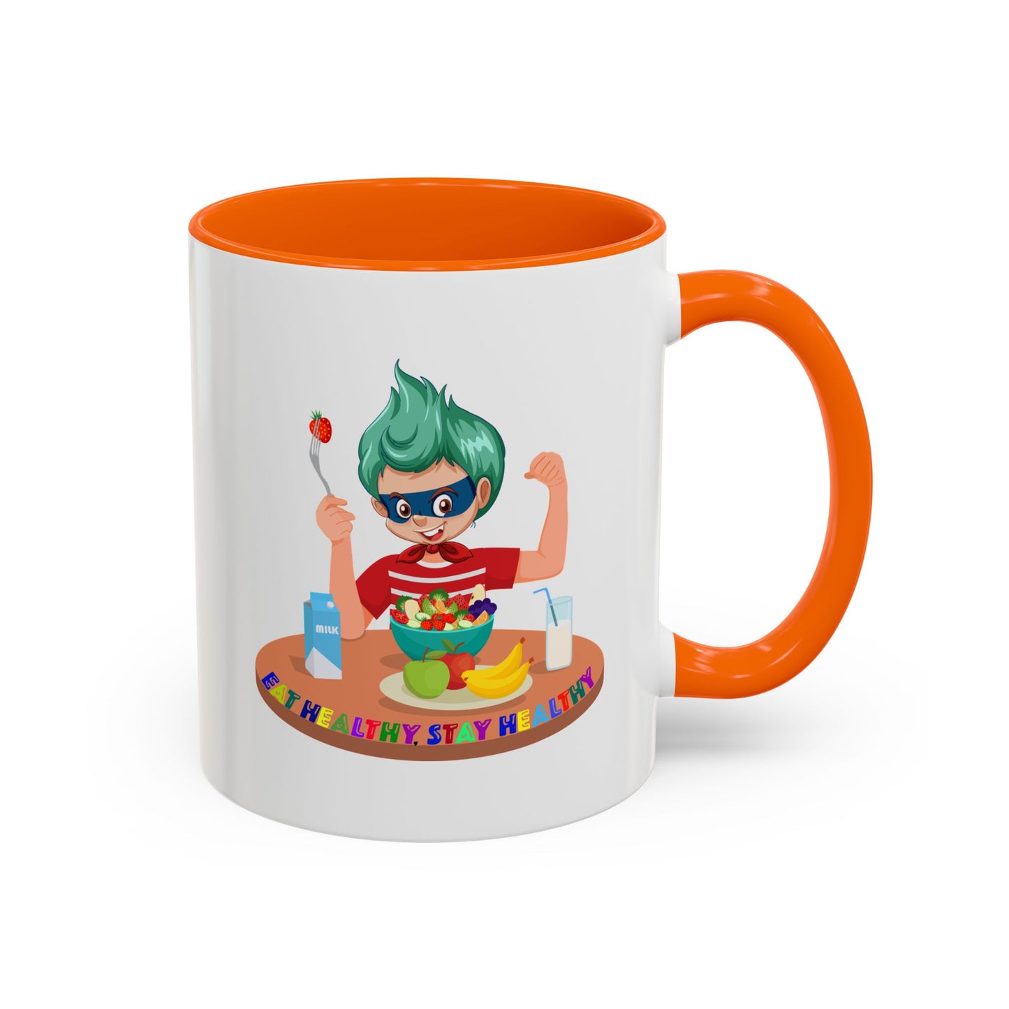 Accent Coffee Mug - super kiddo eating healthy food