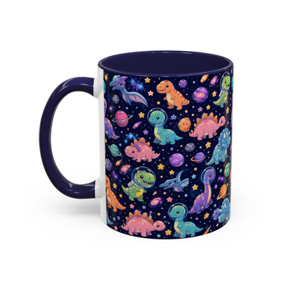 Accent Coffee Mug  (11/15 oz) - Cosmic dinosaurs