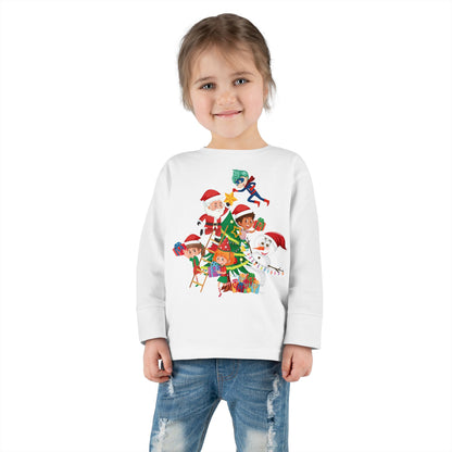 Toddler Long Sleeve Tee - Super kiddo making christmas tree - [[{"value":"Wonderwear Kid"}]]