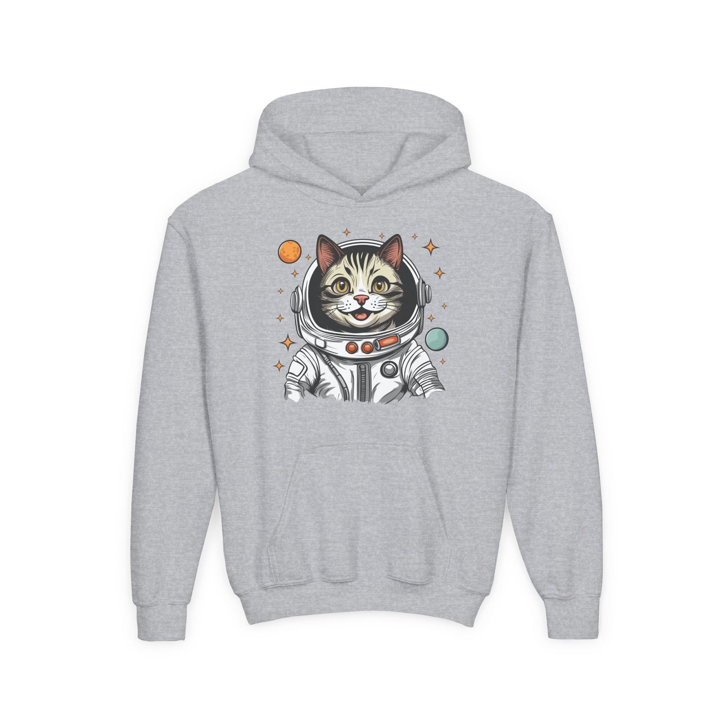 Youth Heavy Blend Hooded Sweatshirt - Astronaut cat