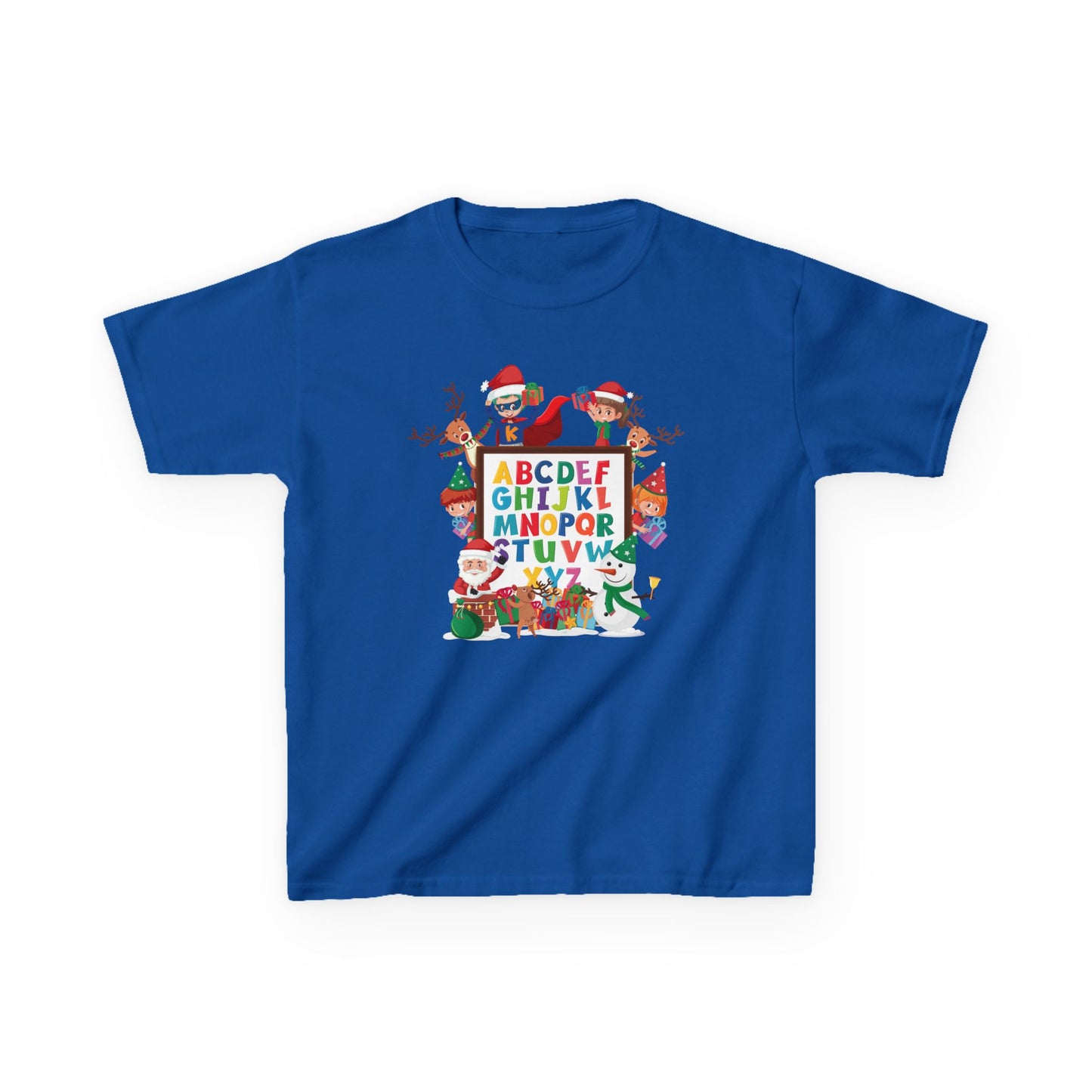 Kids Heavy Cotton™ Tee - Christmas alphabet with super kiddo - [[{"value":"Wonderwear Kid"}]]