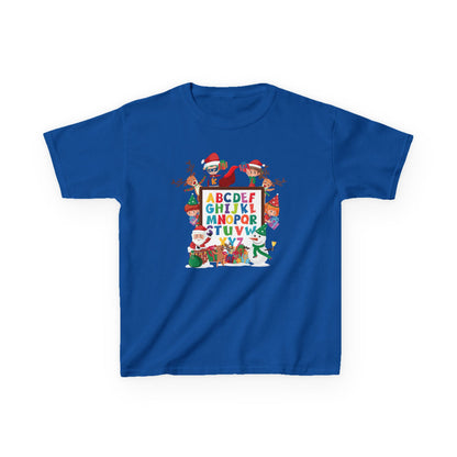 Kids Heavy Cotton™ Tee - Christmas alphabet with super kiddo - [[{"value":"Wonderwear Kid"}]]