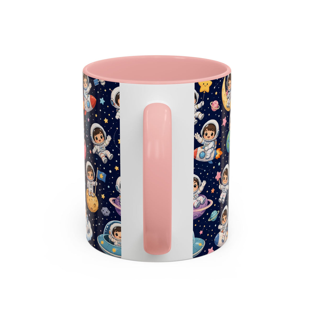 Accent Coffee Mug  (11/15 oz) - Kawaii Astronauts in a Starry Space Adventure