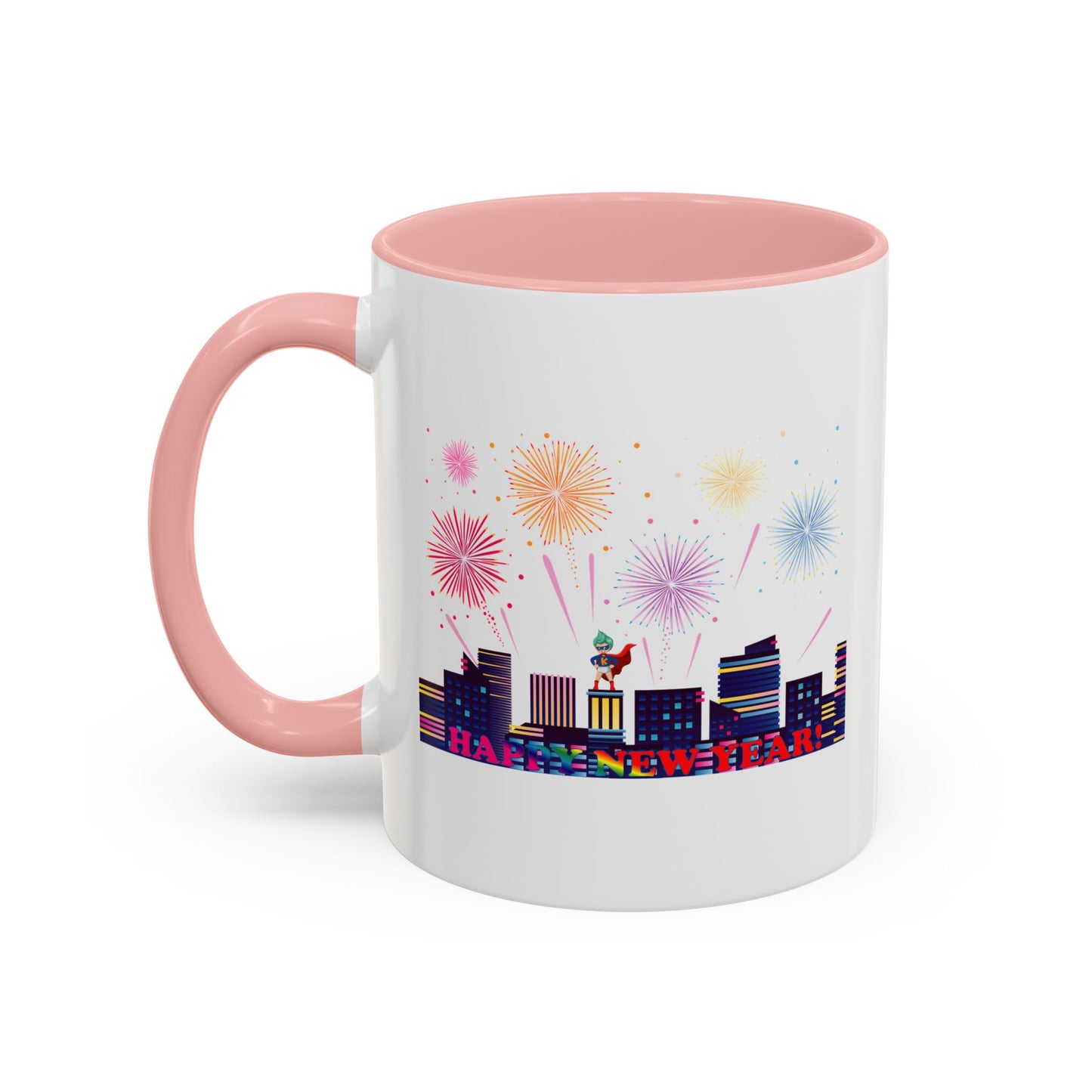 Accent Coffee Mug - Super kiddo with fireworks with text