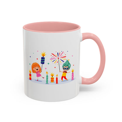 Accent Coffee Mug - Super kiddo lighting fireworks - [[{"value":"Wonderwear Kid"}]]